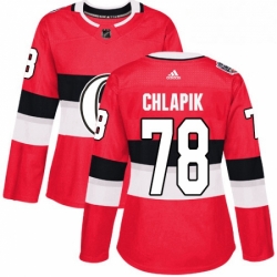 Womens Adidas Ottawa Senators 78 Filip Chlapik Authentic Red 2017 100 Classic NHL Jersey 
