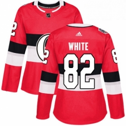 Womens Adidas Ottawa Senators 82 Colin White Authentic Red 2017 100 Classic NHL Jersey 