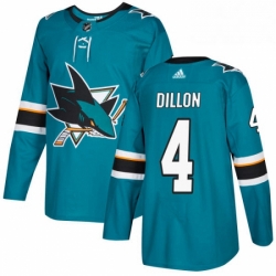 Mens Adidas San Jose Sharks 4 Brenden Dillon Premier Teal Green Home NHL Jersey 