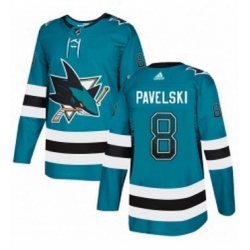 Mens Adidas San Jose Sharks 8 Joe Pavelski Authentic Teal Drift Fashion NHL Jersey 