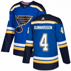 Mens Adidas St Louis Blues 4 Carl Gunnarsson Premier Royal Blue Home NHL Jersey 