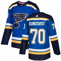 Mens Adidas St Louis Blues 70 Oskar Sundqvist Premier Royal Blue Home NHL Jersey 
