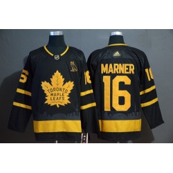 Maple Leafs 16 Mitchell Marner Black With Special Glittery Logo Adidas Jersey