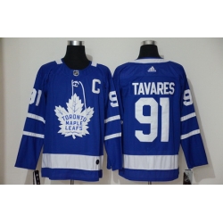 Men Toronto Maple Leafs 91 John Tavares With C Patch Royal Blue Home Stitched Adidas NHL Jersey