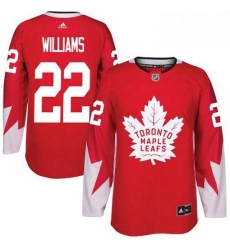 Mens Adidas Toronto Maple Leafs 22 Tiger Williams Authentic Red Alternate NHL Jersey 