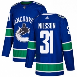 Mens Adidas Vancouver Canucks 31 Anders Nilsson Authentic Blue Home NHL Jersey 