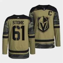 Men Vegas Golden Knights 61 Mark Stone 2022 Camo Military Appreciation Night Stitched jersey