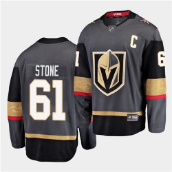Vegas Golden Knights 61 Mark Stone Home Black 2021 Captain Men Jersey