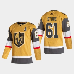 Vegas Golden Knights 61 Mark Stone Men Adidas 2020 21 Authentic Player Alternate Stitched NHL Jersey Gold