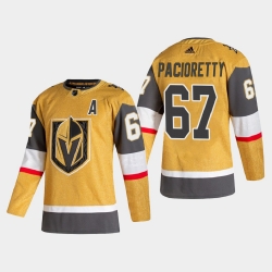 Vegas Golden Knights 67 Max Pacioretty Men Adidas 2020 21 Authentic Player Alternate Stitched NHL Jersey Gold