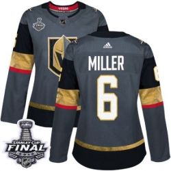 womens colin miller vegas golden knights jersey gray adidas 6 nhl home 2018 stanley cup final authentic