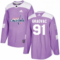 Youth Adidas Washington Capitals 91 Tyler Graovac Authentic Purple Fights Cancer Practice NHL Jersey 