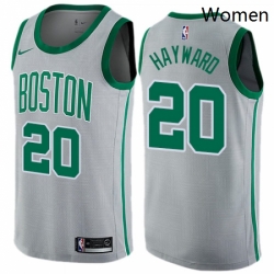 Womens Nike Boston Celtics 20 Gordon Hayward Swingman Gray NBA Jersey City Edition 