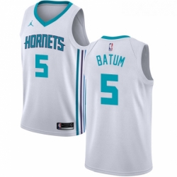 Womens Nike Jordan Charlotte Hornets 5 Nicolas Batum Swingman White NBA Jersey Association Edition