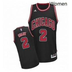 Womens Adidas Chicago Bulls 2 Jerian Grant Swingman Black Alternate NBA Jersey