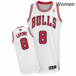 Womens Adidas Chicago Bulls 8 Zach LaVine Authentic White Home NBA Jersey