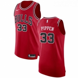 Womens Nike Chicago Bulls 33 Scottie Pippen Authentic Red Road NBA Jersey Icon Edition