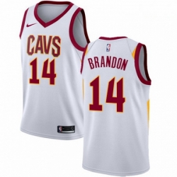 Mens Nike Cleveland Cavaliers 14 Terrell Brandon Swingman White Home NBA Jersey Association Edition 
