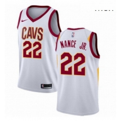 Mens Nike Cleveland Cavaliers 22 Larry Nance Jr Authentic White NBA Jersey Association Edition 