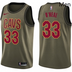 Mens Nike Cleveland Cavaliers 33 Shaquille ONeal Swingman Green Salute to Service NBA Jersey