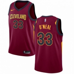 Mens Nike Cleveland Cavaliers 33 Shaquille ONeal Swingman Maroon Road NBA Jersey Icon Edition