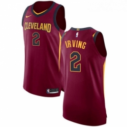 Womens Nike Cleveland Cavaliers 2 Kyrie Irving Authentic Maroon Road NBA Jersey Icon Edition
