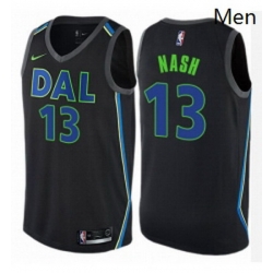 Mens Nike Dallas Mavericks 13 Steve Nash Authentic Black NBA Jersey City Edition