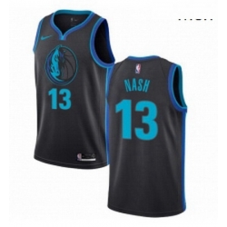 Mens Nike Dallas Mavericks 13 Steve Nash Swingman Charcoal NBA Jersey City Edition
