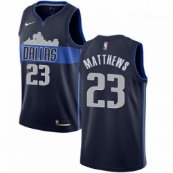 Mens Nike Dallas Mavericks 23 Wesley Matthews Authentic Navy Blue NBA Jersey Statement Edition