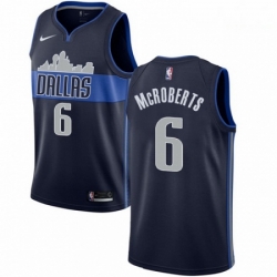 Mens Nike Dallas Mavericks 6 Josh McRoberts Swingman Navy Blue NBA Jersey Statement Edition 