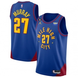Men Denver Nuggets 27 Jamal Murray Blue 2022 23 Statement Edition With NO 6 Patch Stitched Jersey