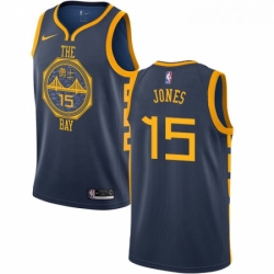 Youth Nike Golden State Warriors 15 Damian Jones Swingman Navy Blue NBA Jersey City Edition