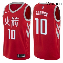 Womens Nike Houston Rockets 10 Eric Gordon Swingman Red NBA Jersey City Edition