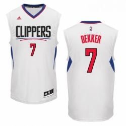 Womens Adidas Los Angeles Clippers 7 Sam Dekker Authentic White Home NBA Jersey 