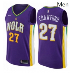 Mens Nike New Orleans Pelicans 27 Jordan Crawford Authentic Purple NBA Jersey City Edition 