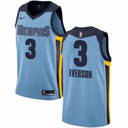 Womens Nike Memphis Grizzlies 3 Allen Iverson Authentic Light Blue NBA Jersey Statement Edition 