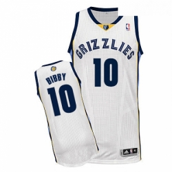 Youth Adidas Memphis Grizzlies 10 Mike Bibby Authentic White Home NBA Jersey 