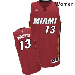 Womens Adidas Miami Heat 13 Edrice Adebayo Swingman Red Alternate NBA Jersey 