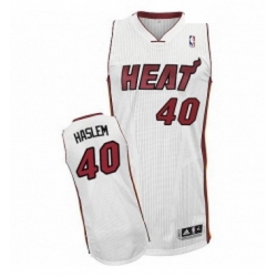 Womens Adidas Miami Heat 40 Udonis Haslem Authentic White Home NBA Jersey