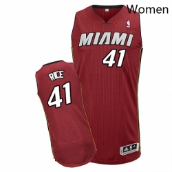 Womens Adidas Miami Heat 41 Glen Rice Authentic Red Alternate NBA Jersey