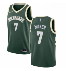 Mens Nike Milwaukee Bucks 7 Thon Maker Swingman Green Road NBA Jersey Icon Edition 