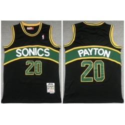 Men Seattle Supersonic 20 Gary Payton Black 1994 95 Throwback SuperSonics Stitched
