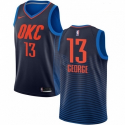 Mens Nike Oklahoma City Thunder 13 Paul George Authentic Navy Blue NBA Jersey Statement Edition 