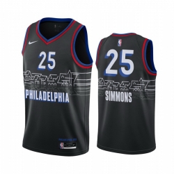 Men Nike Philadelphia 76ers 25 Ben Simmons Black NBA Swingman 2020 21 City Edition Jersey