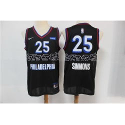 Men Philadelphia 76ers 25 Ben Simmons Black 2020 21 City Edition Nike Swingman Jersey