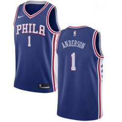 Womens Nike Philadelphia 76ers 1 Justin Anderson Swingman Blue Road NBA Jersey Icon Edition