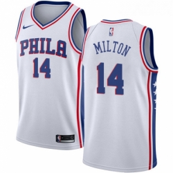 Womens Nike Philadelphia 76ers 14 Shake Milton Swingman White NBA Jersey Association Edition 