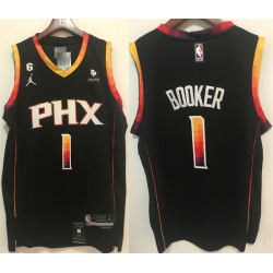 Men Phoenix Suns 1 Devin Booker Black Stitched Basketball Jersey