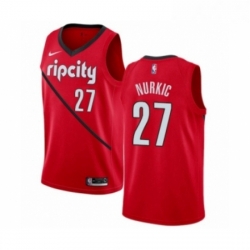 Mens Nike Portland Trail Blazers 27 Jusuf Nurkic Red Swingman Jersey Earned Edition