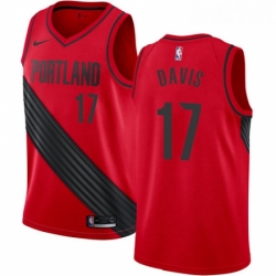 Youth Nike Portland Trail Blazers 17 Ed Davis Authentic Red Alternate NBA Jersey Statement Edition 